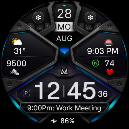 MD326 3D Modern Watch Face Screenshot 9