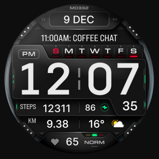 MD332 Digital watch face