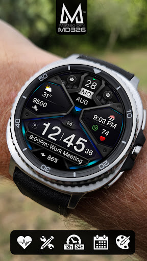 MD326 3D Modern Watch Face Screenshot 2