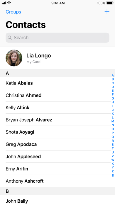 Contacts Screenshot 2