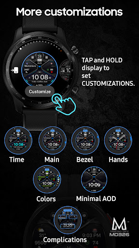 MD326 3D Modern Watch Face Screenshot 8