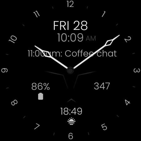 Minimal Black v30 Watch Face Screenshot 3