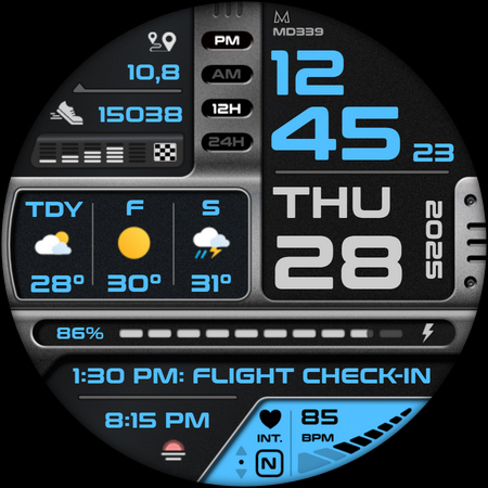 MD339 Digital watch face Screenshot 11