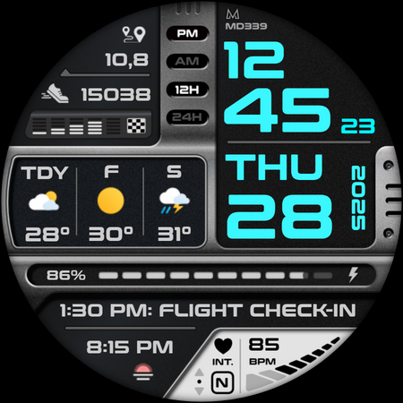 MD339 Digital watch face Screenshot 15