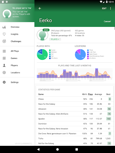 Board Game Stats Screenshot 1