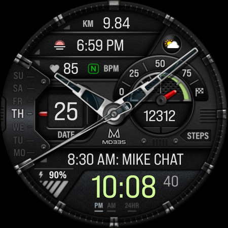 MD335 Hybrid watch face Screenshot 1