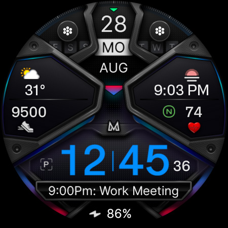 MD326 3D Modern Watch Face Screenshot 10
