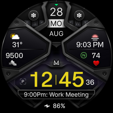 MD326 3D Modern Watch Face Screenshot 8