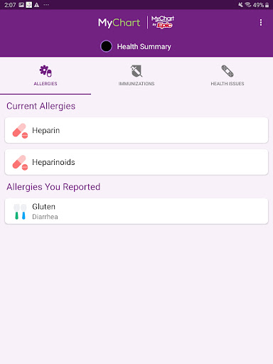 Trinity Health MyChart Screenshot 3