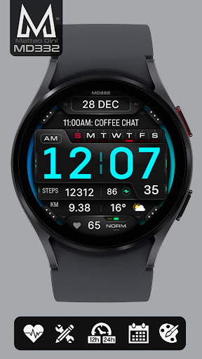 MD332 Digital watch face Screenshot 6