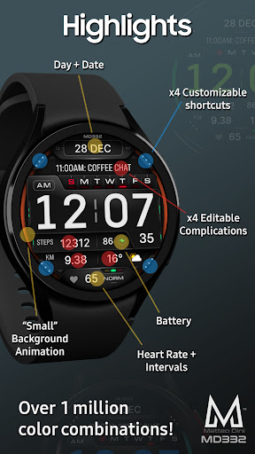 MD332 Digital watch face Screenshot 5