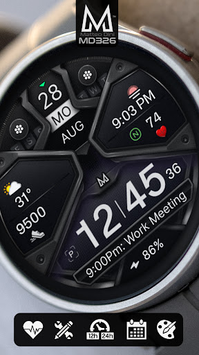 MD326 3D Modern Watch Face Screenshot 10