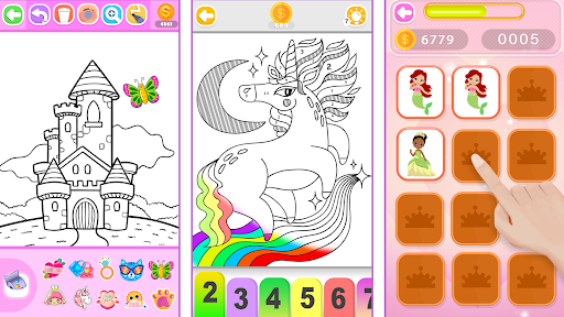 Princess Coloring Book Glitter Screenshot 10