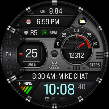 MD335 Hybrid watch face Screenshot 2