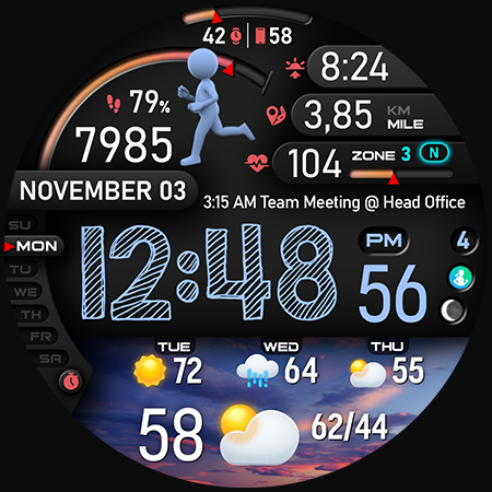 PER23 Digital Watch Face Screenshot 3