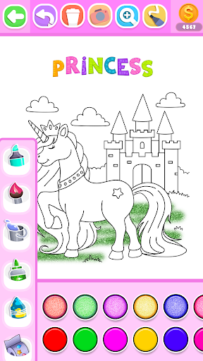 Princess Coloring Book Glitter Screenshot 7