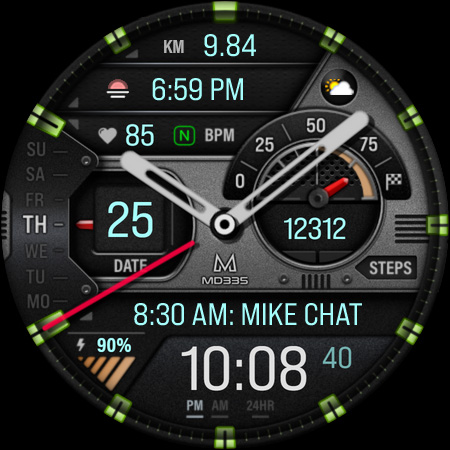 MD335 Hybrid watch face Screenshot 6