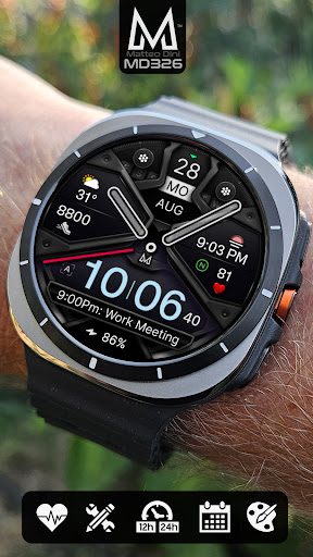 MD326 3D Modern Watch Face Screenshot 2