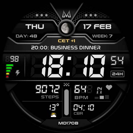 MD170B Digital watch face Screenshot 2