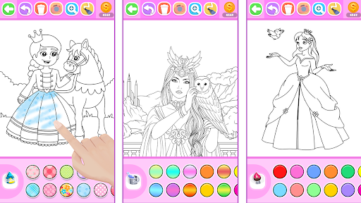 Princess Coloring Book Glitter Screenshot 5
