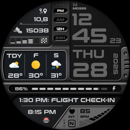 MD339 Digital watch face Screenshot 9