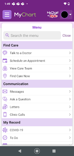 Trinity Health MyChart Screenshot 3