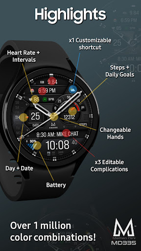 MD335 Hybrid watch face Screenshot 3