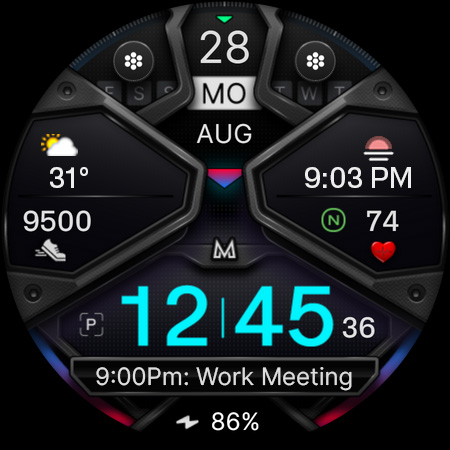 MD326 3D Modern Watch Face Screenshot 9