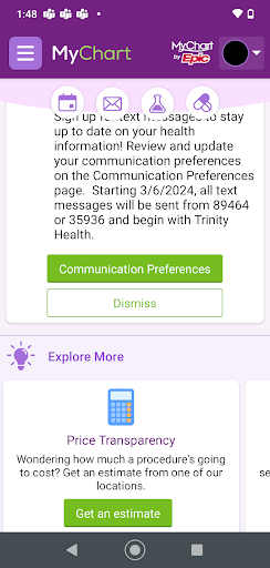 Trinity Health MyChart Screenshot 7
