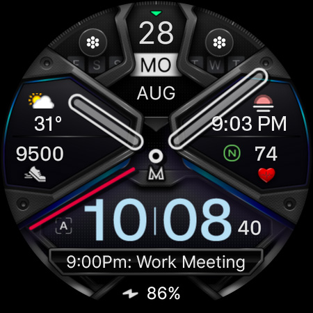 MD326 3D Modern Watch Face Screenshot 12