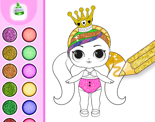 Princess Coloring Book Glitter Screenshot 10