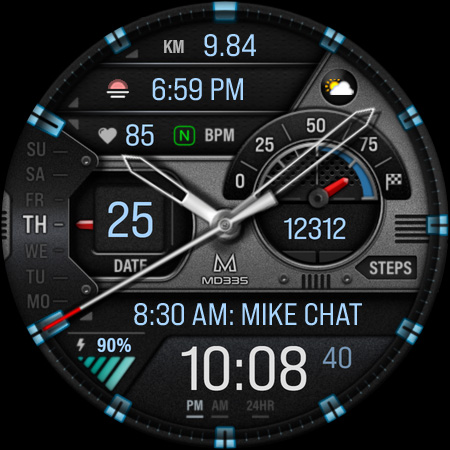 MD335 Hybrid watch face Screenshot 4