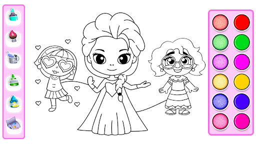 Princess Coloring Book Glitter Screenshot 15