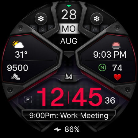 MD326 3D Modern Watch Face Screenshot 7