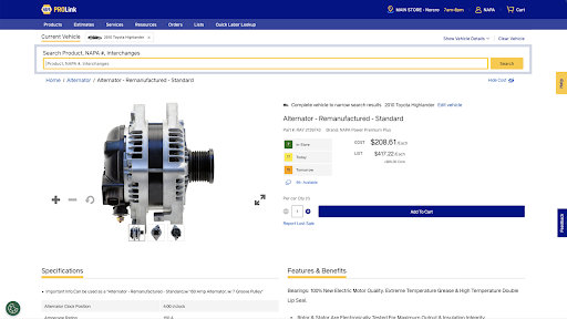NAPA PROLink Screenshot 15