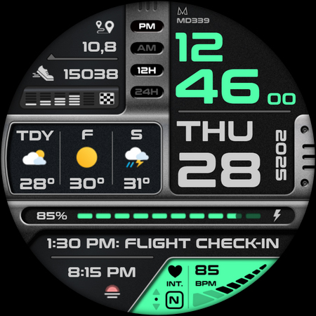 MD339 Digital watch face Screenshot 13